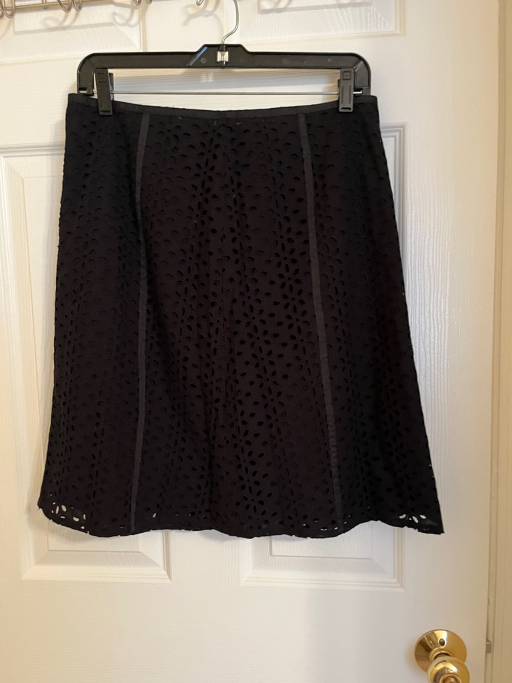 Rafaella Black Eyelet A-Line Skirt